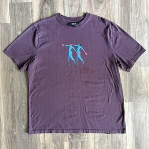 Parra Step Sequence Graphic T-Shirt Purple Size XL Streetwear Stained
